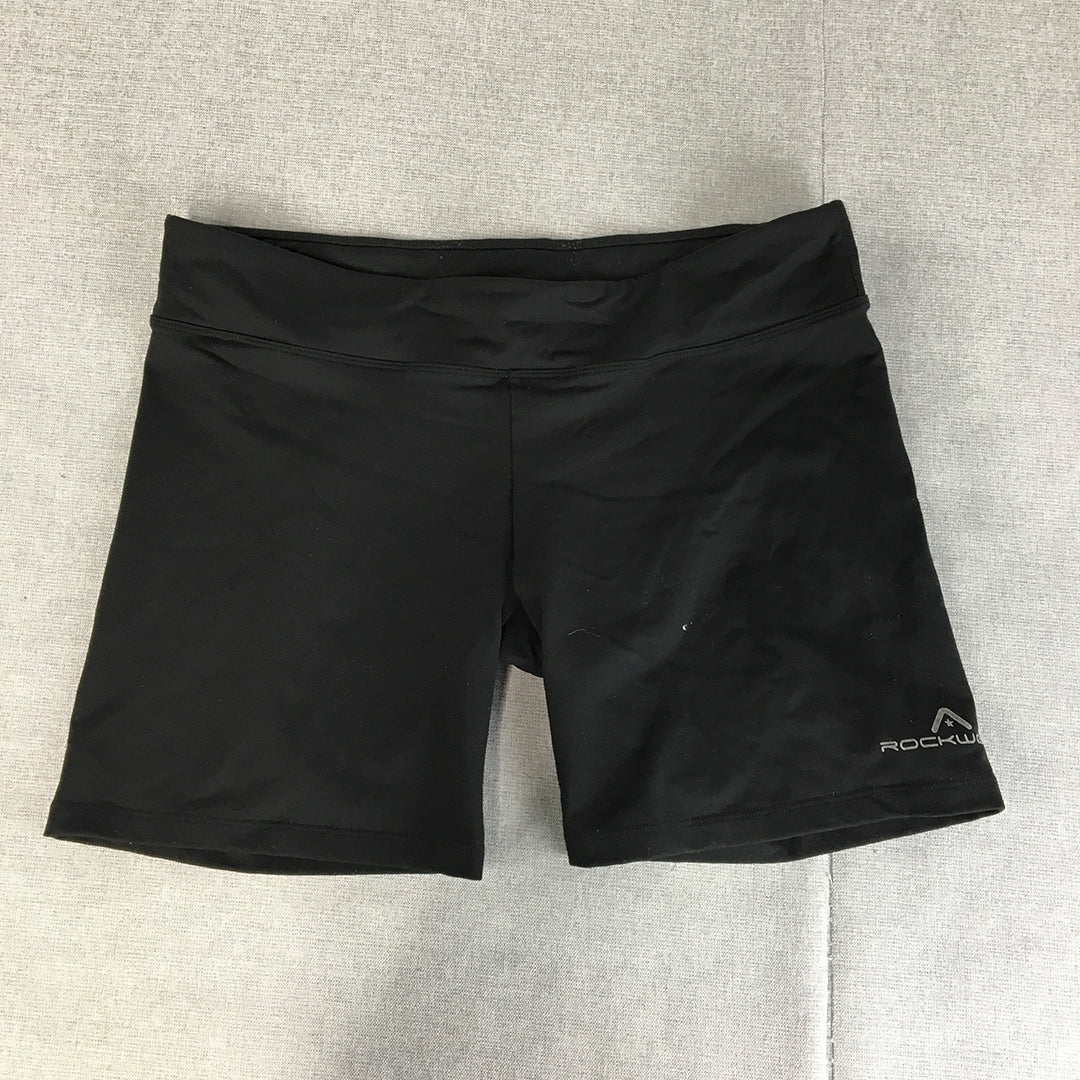 Rockwear Womens Shorts Size 16 Black Gym Workout Bike