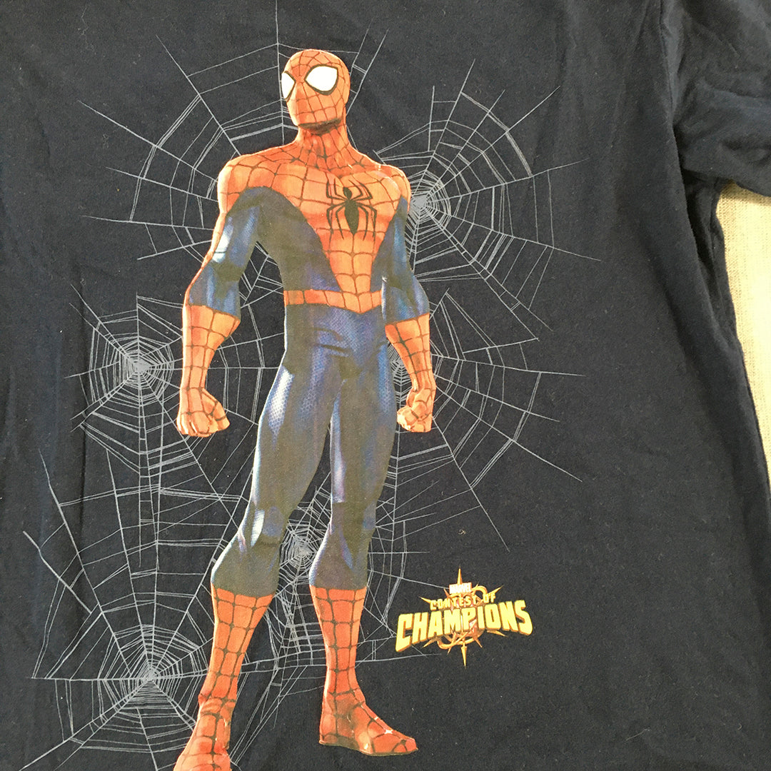 Marvel Spider-Man Kids Boys T-Shirt Size 12 Blue Short Sleeve Top