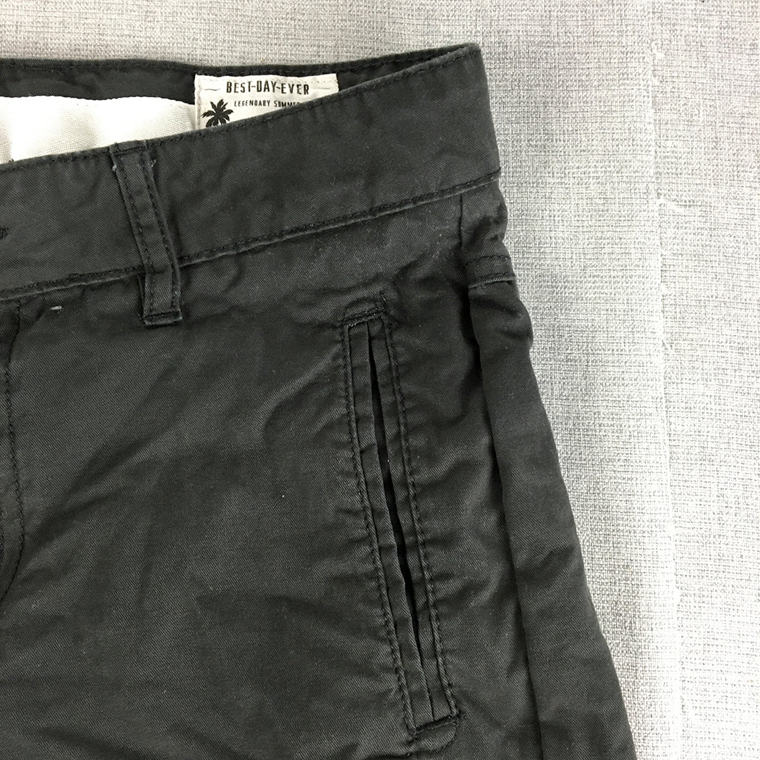 H&M Kids Boys Chino Shorts Size 12 - 13 Years Black Pockets Casual Walking