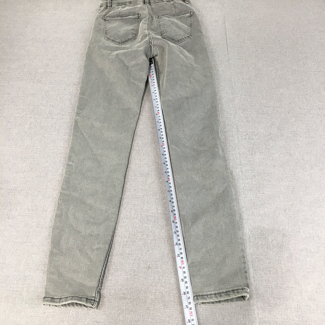 Zara Womens Skinny Jeans Size 2 Grey Pockets Stretch Light Wash Denim