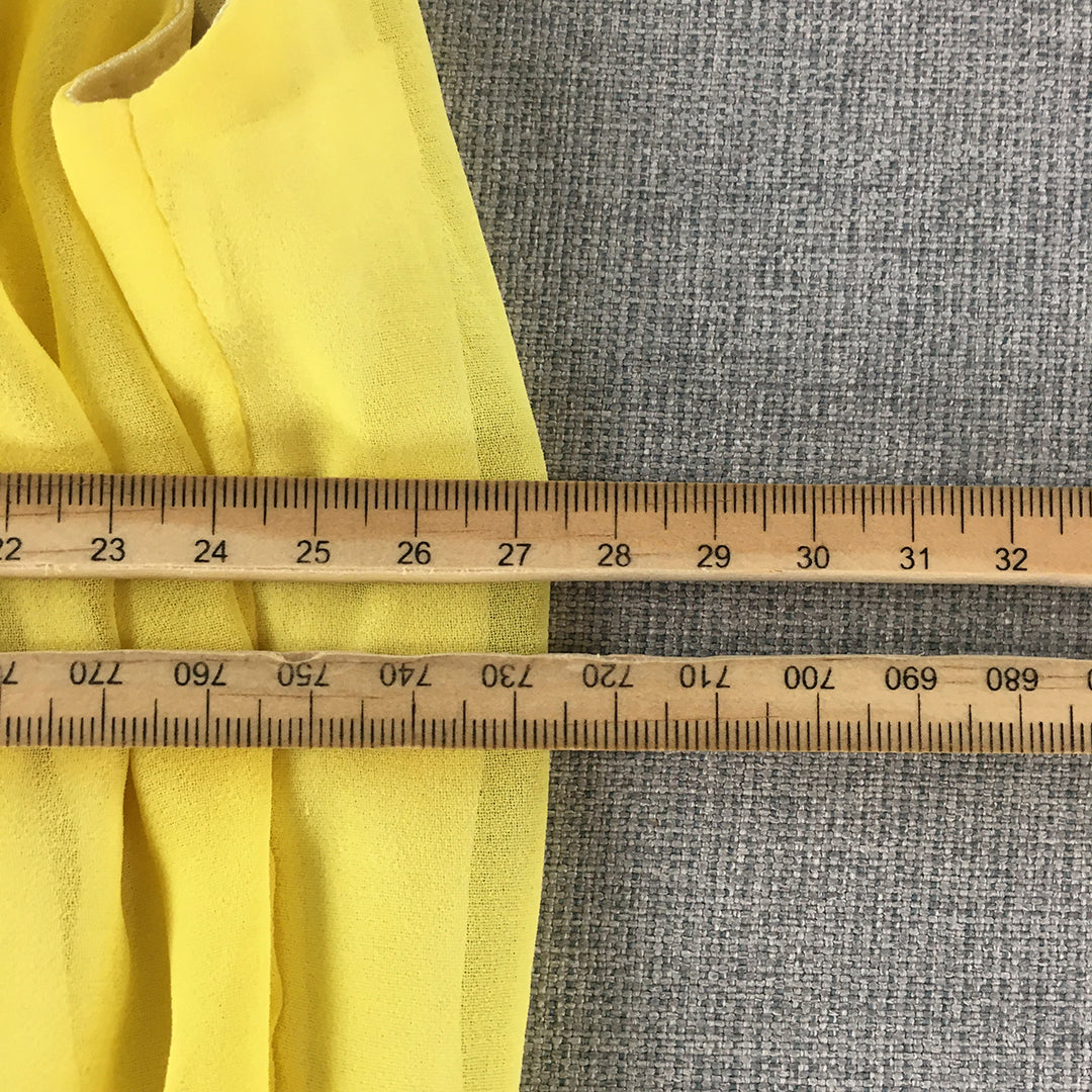 Forcast Womens Maxi Dress Size 4 Yellow Sleeveless Pleated Full Length Event