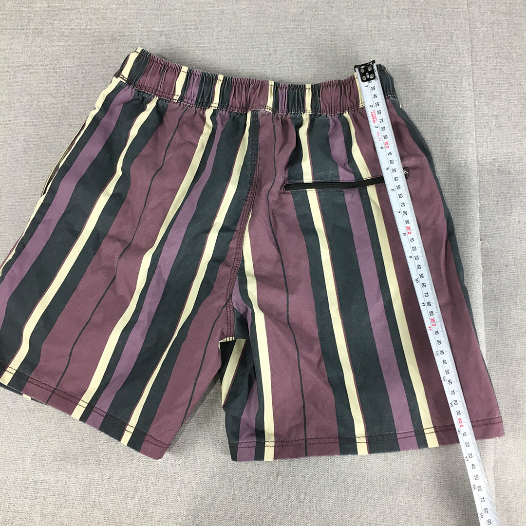 NEW Zanerobe Mens Shorts Size XS Purple Striped Drawstring Beach Casual