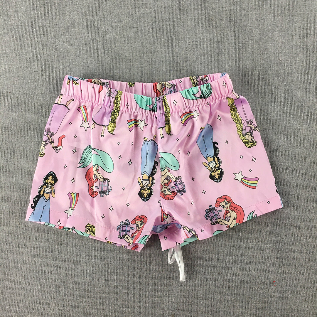 Disney Princesses Kids Girls Shorts Size 1 Baby Pink Elastic Waist