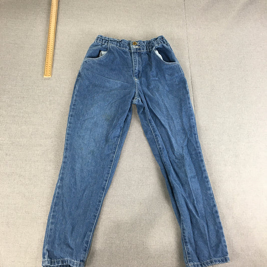 LC Waikiki Kids Girls Jeans Size 10 - 11 Years Blue Elastic Waist Denim