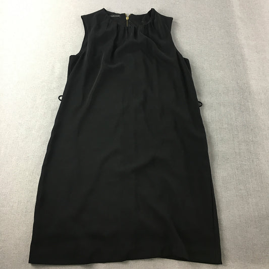 Zara Womens A-Line Dress Size L Black Midi Sleeveless Round Neck