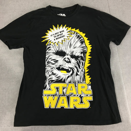 Star Wars Mens T-Shirt Size S Black Wookie Chewbacca Short Sleeve Tee