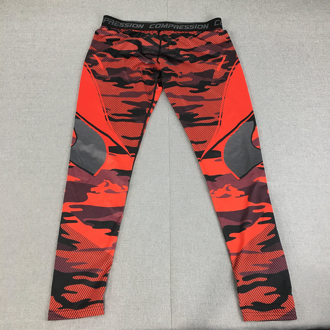 Shein Mens Leggings Size XL Red Camo Running Gym Workout Activewear Pants