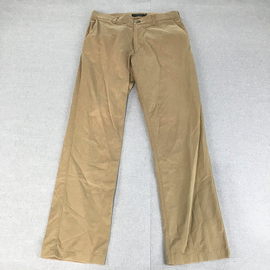 Burnt Umber Mens Pants Size 32 Brown Straight Leg Pockets Trousers