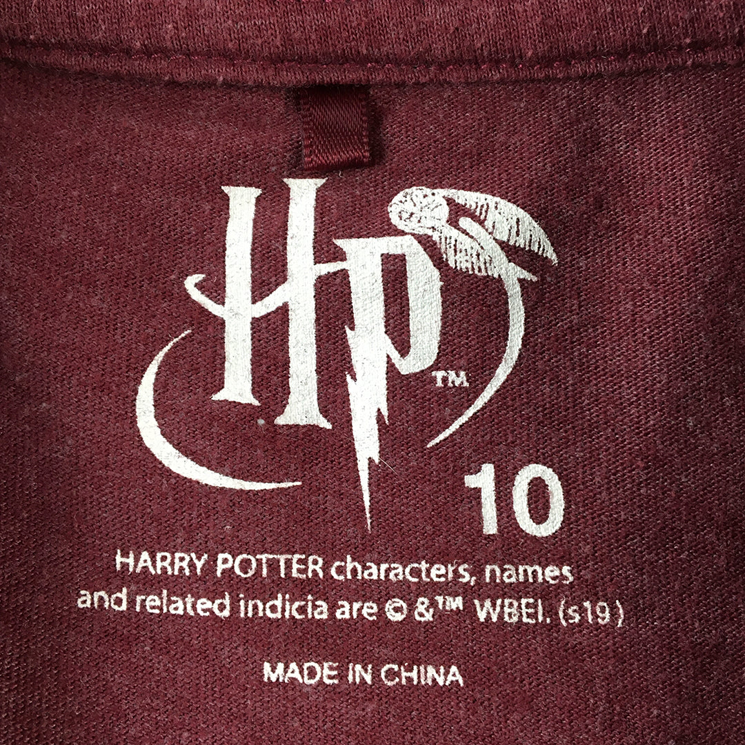 Harry Potter Kids Girls T-Shirt Size 10 Red Hogwarts Short Sleeve Top