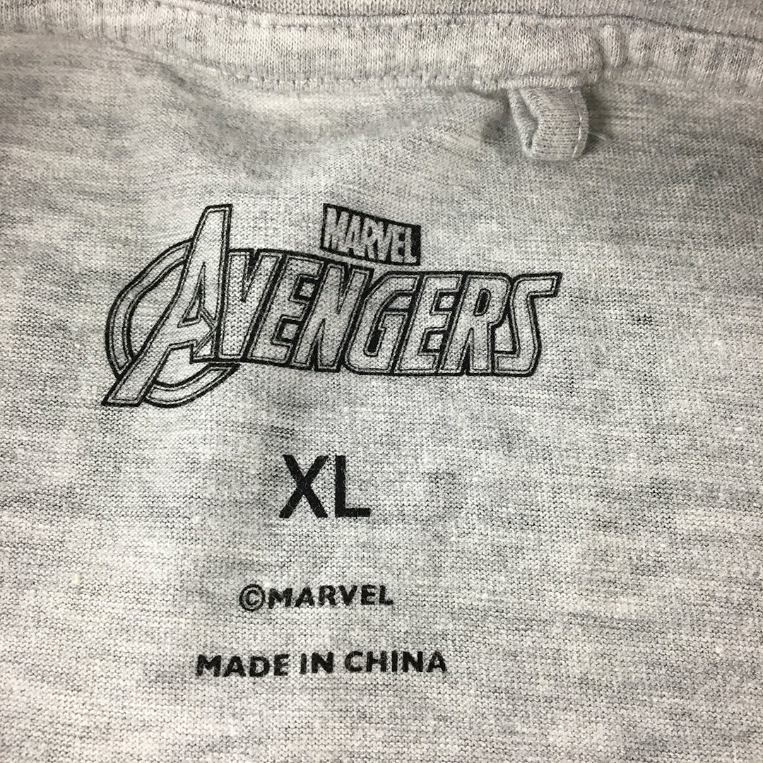 Marvel Avengers Mens T-Shirt Size XL Grey The Hulk Superhero Short Sleeve