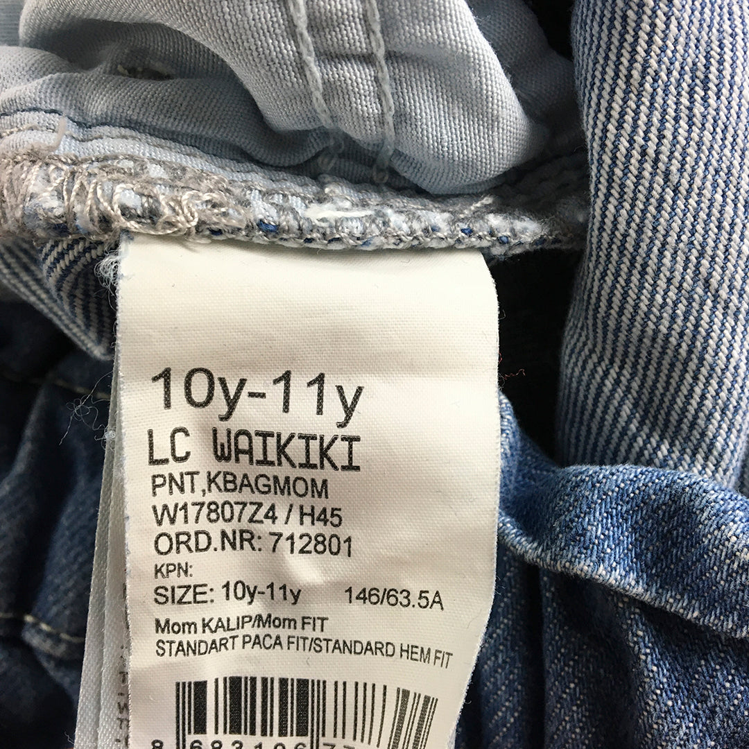 LC Waikiki Kids Girls Jeans Size 10 - 11 Years Blue Elastic Waist Denim