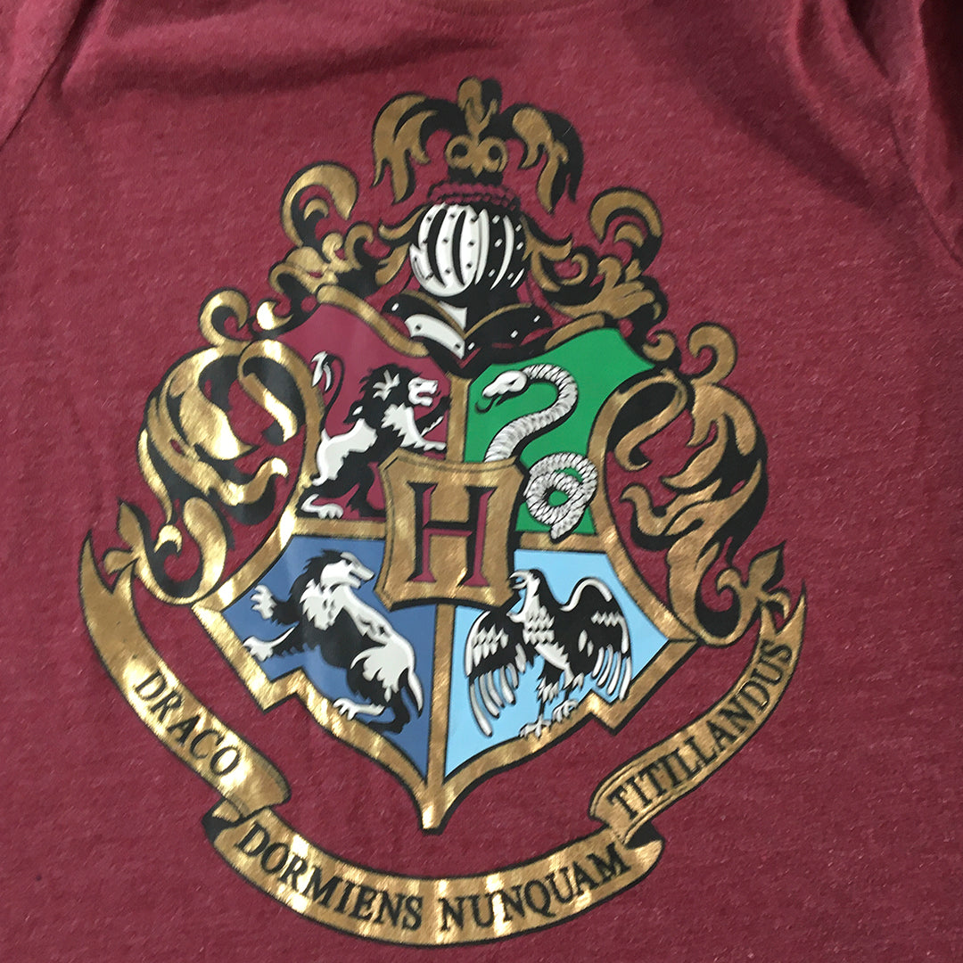 Harry Potter Kids Girls T-Shirt Size 10 Red Hogwarts Short Sleeve Top