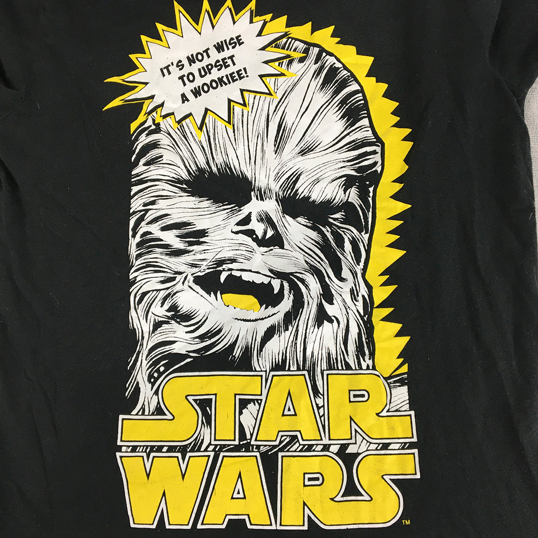 Star Wars Mens T-Shirt Size S Black Wookie Chewbacca Short Sleeve Tee