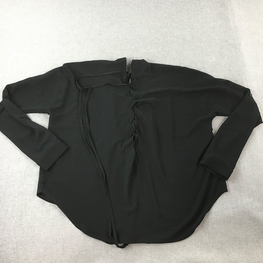 Forcast Womens Top Size 8 Black Long Sleeve Button-Up