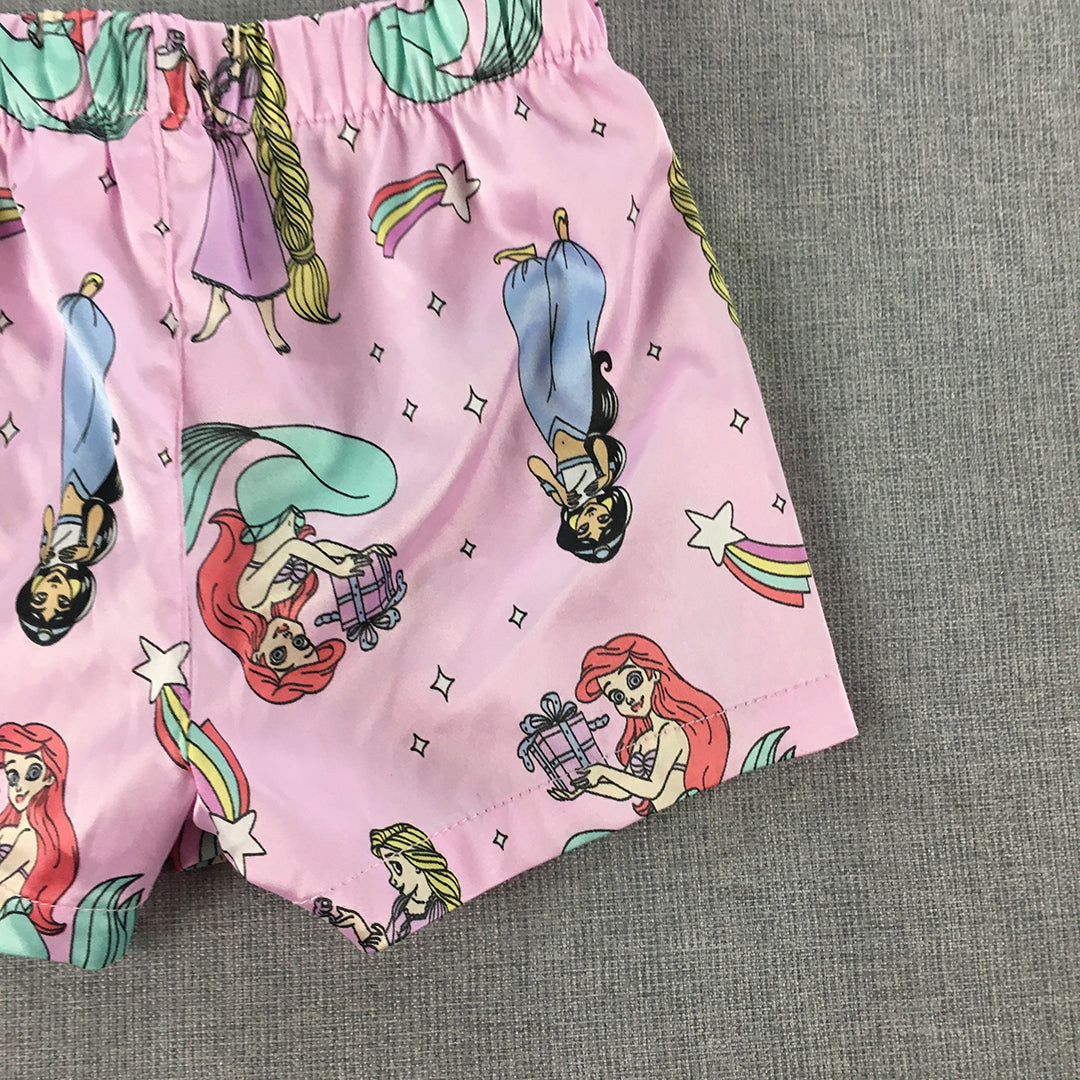 Disney Princesses Kids Girls Shorts Size 1 Baby Pink Elastic Waist