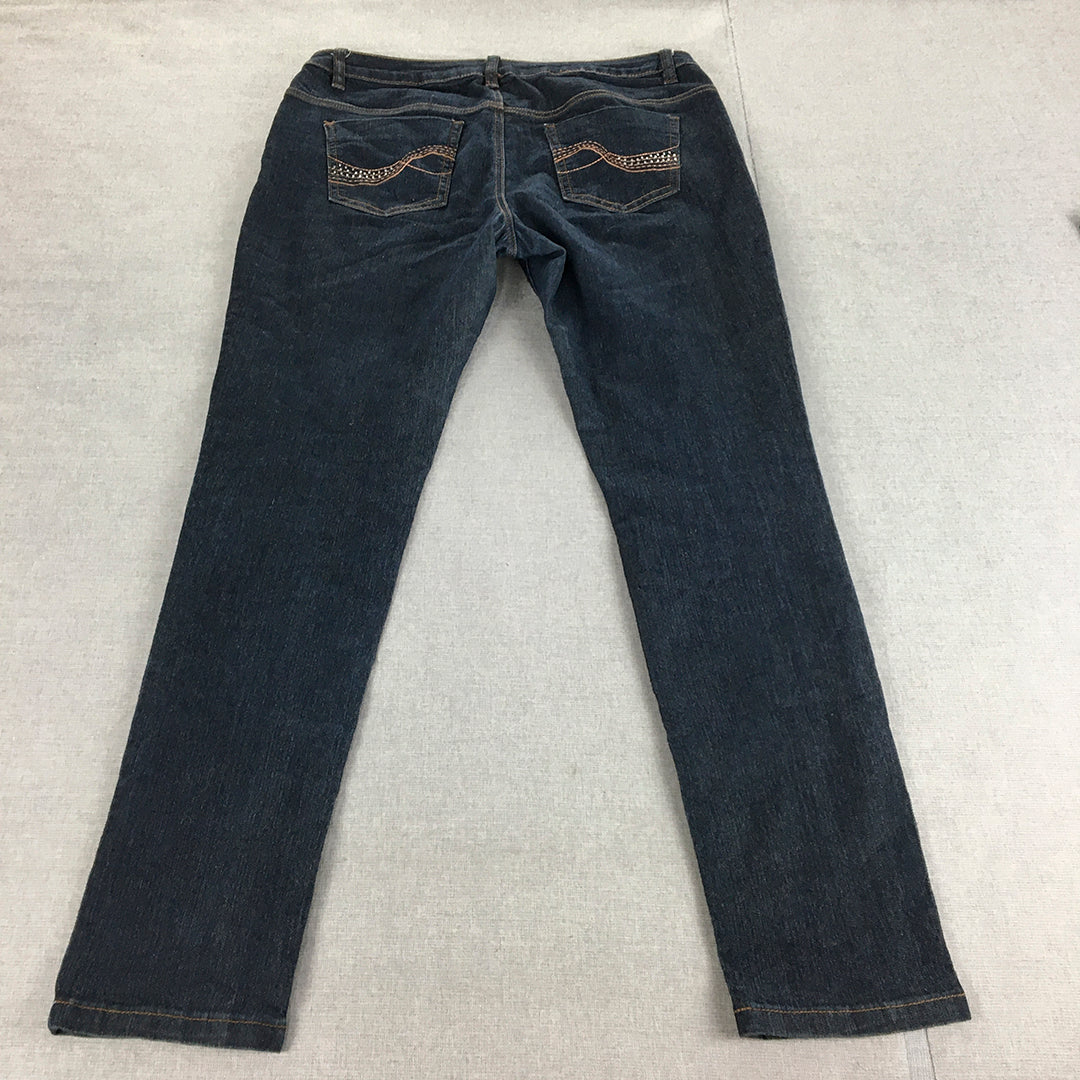 Studio Blues Womens Skinny Jeans Size 12 Blue Dark Wash Stretch Denim