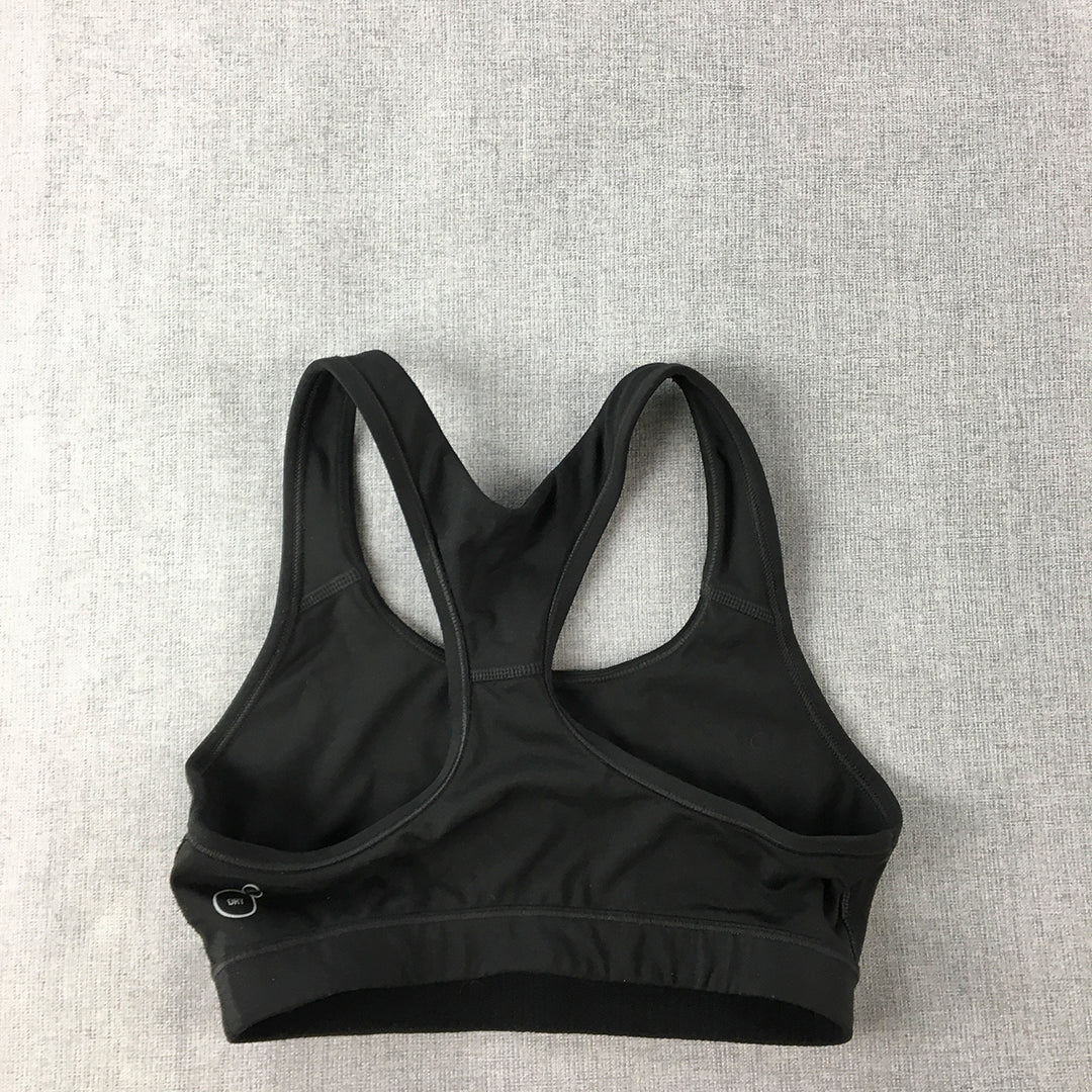 Puma Womens Sports Bra Size S Black Big Logo Cropped Top