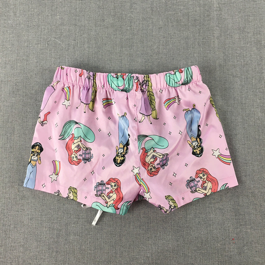 Disney Princesses Kids Girls Shorts Size 1 Baby Pink Elastic Waist