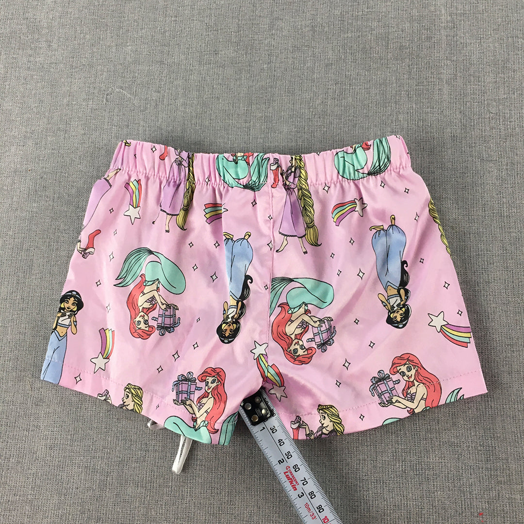 Disney Princesses Kids Girls Shorts Size 1 Baby Pink Elastic Waist