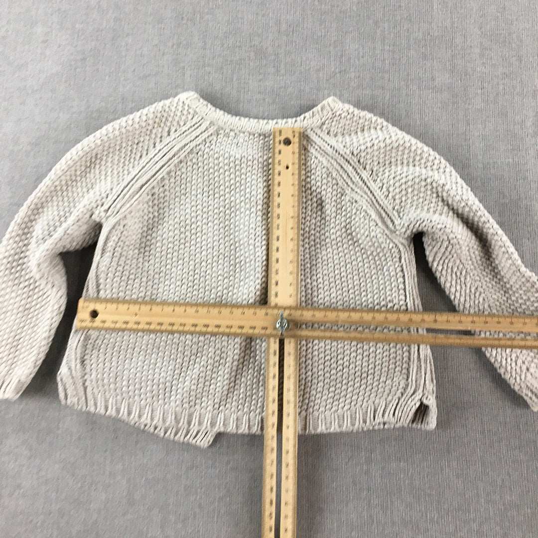 Zara Baby Girls Cardigan Sweater Size 1 (12 - 18 Months) Grey Button Up Knit