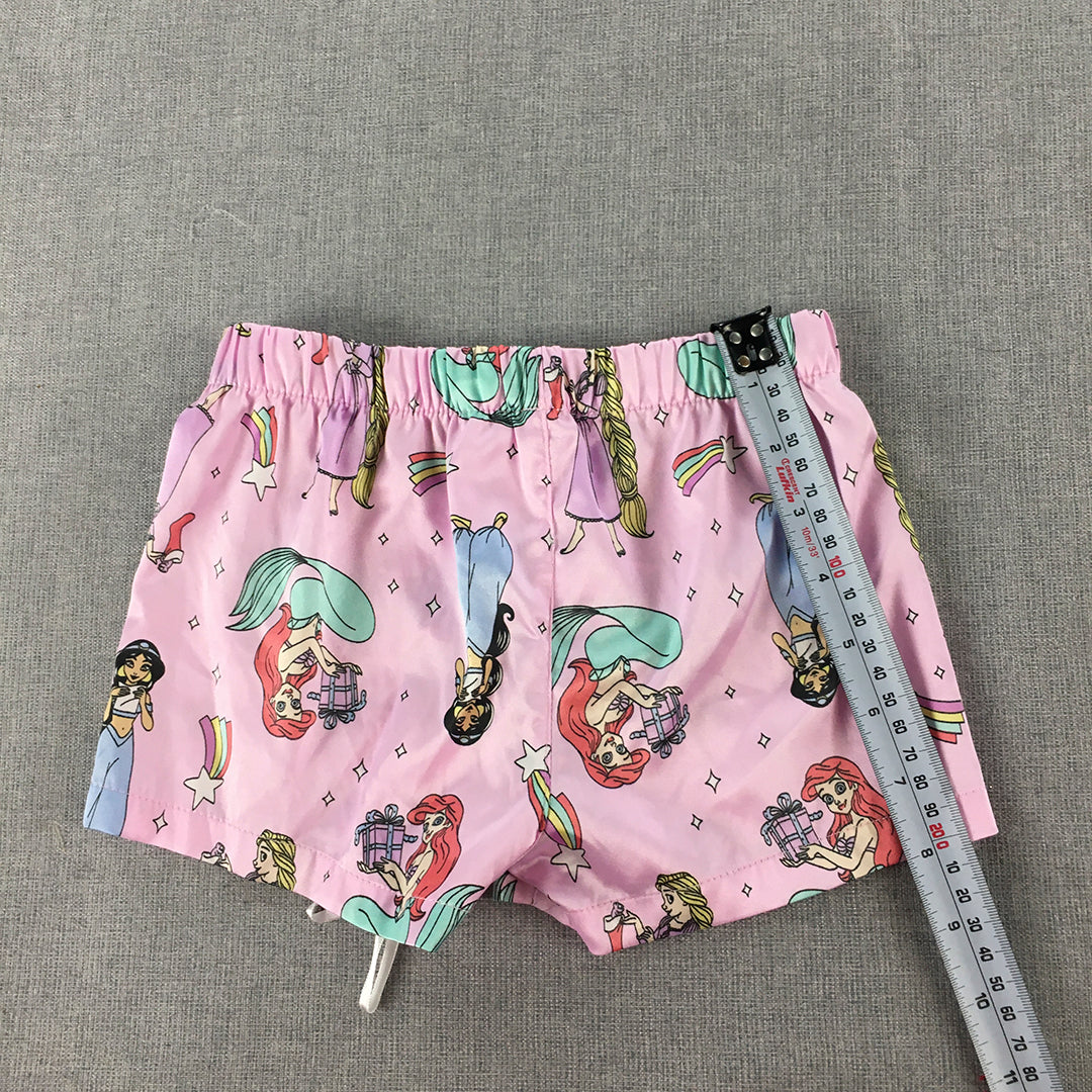 Disney Princesses Kids Girls Shorts Size 1 Baby Pink Elastic Waist