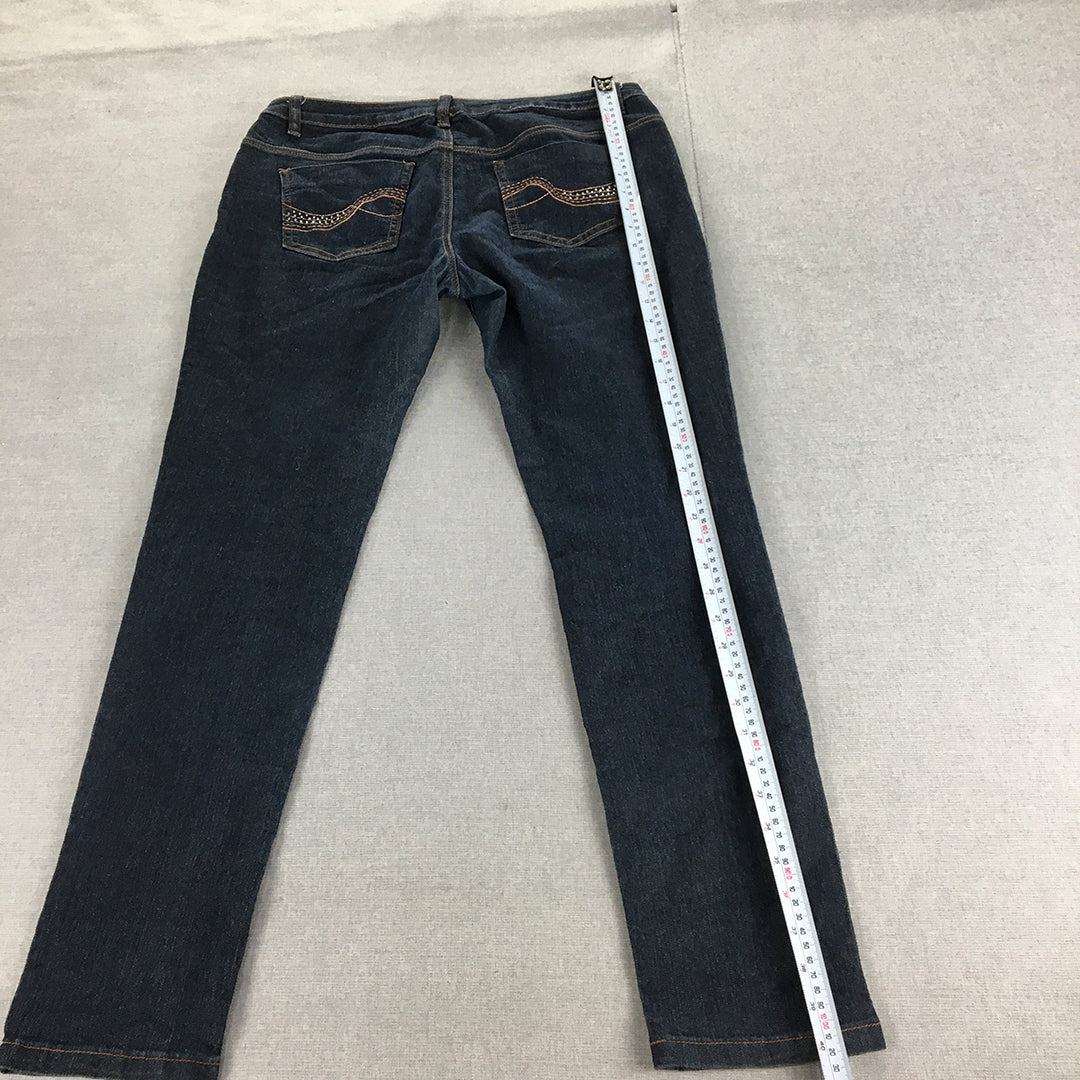 Studio Blues Womens Skinny Jeans Size 12 Blue Dark Wash Stretch Denim