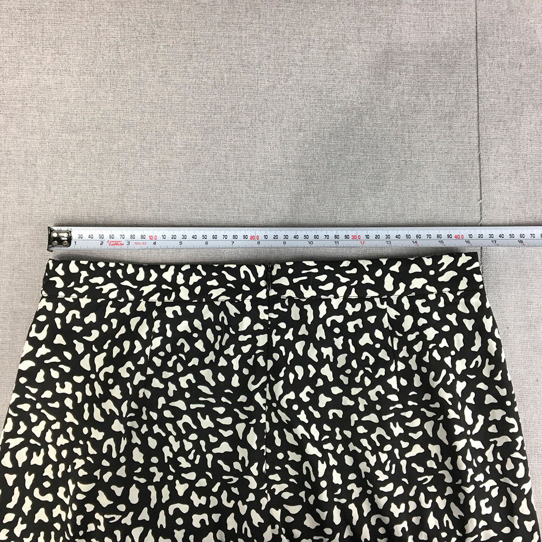 Atmos & Here Womens Mini Skirt Size 14 Black Dot A-Line