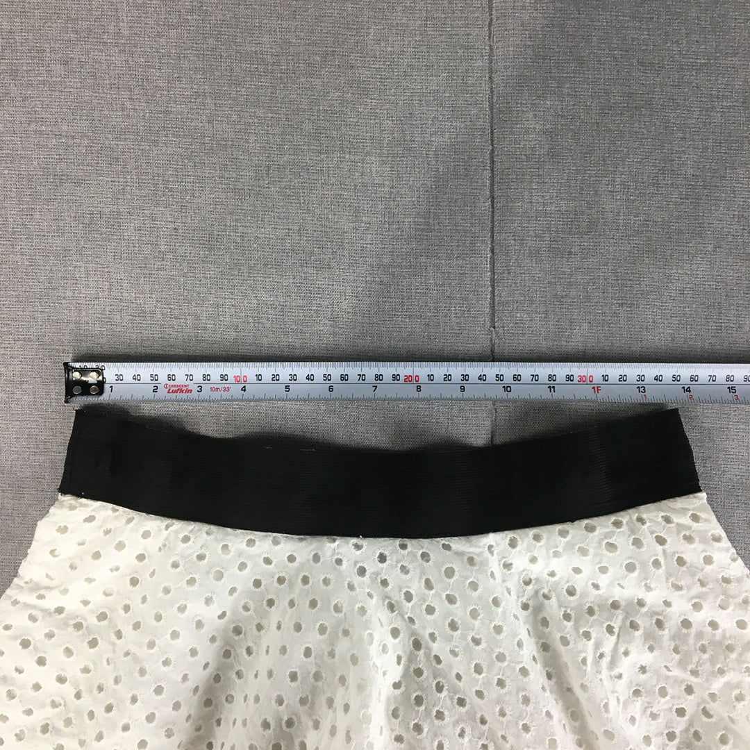 Code Womens Mini Skirt Size 30 White Elastic Waist A-Line