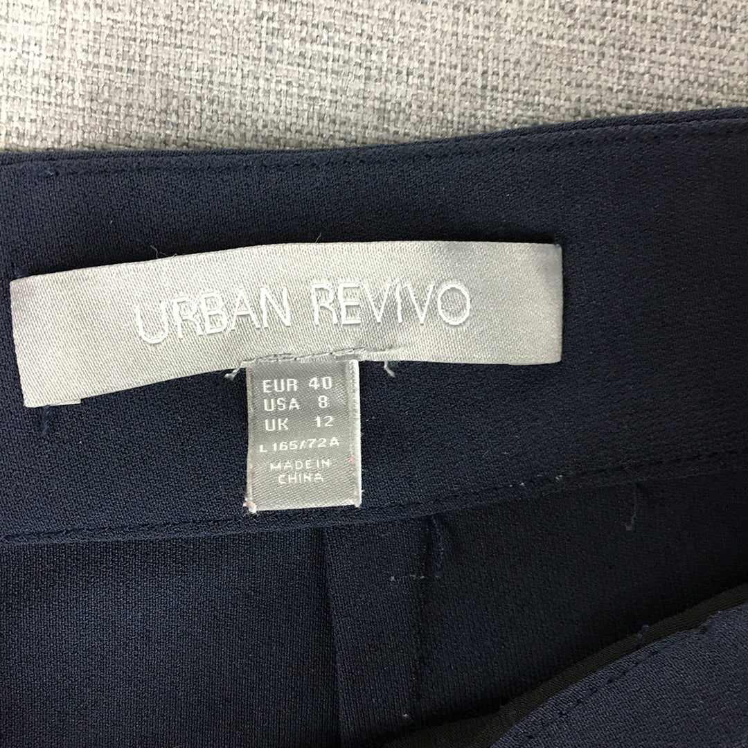 Urban Revivo Womens Shorts Size 12 Blue Pleated Bermuda