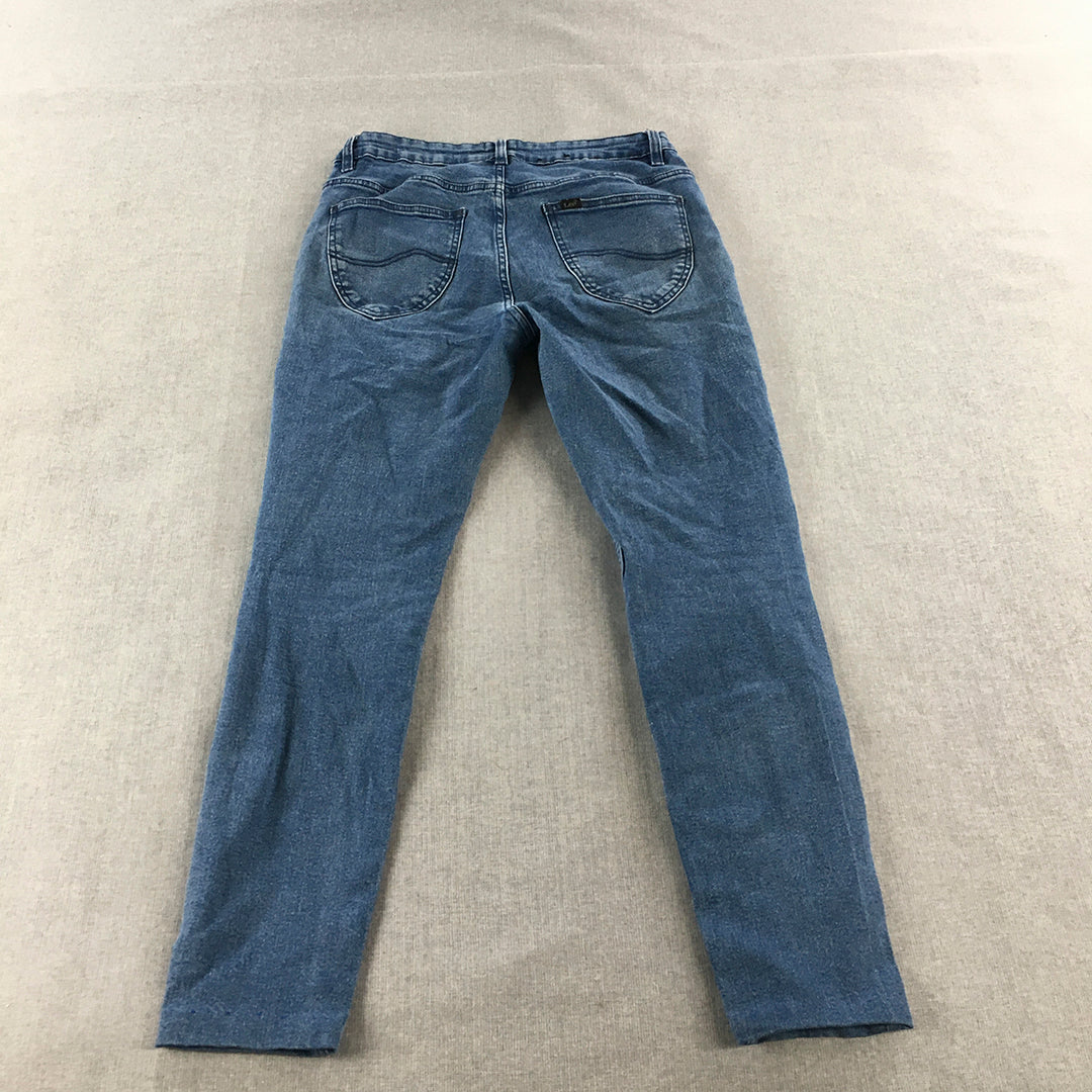 Lee Mid Licks Super Skinny Womens Jeans Size 12 Blue Stretch Denim