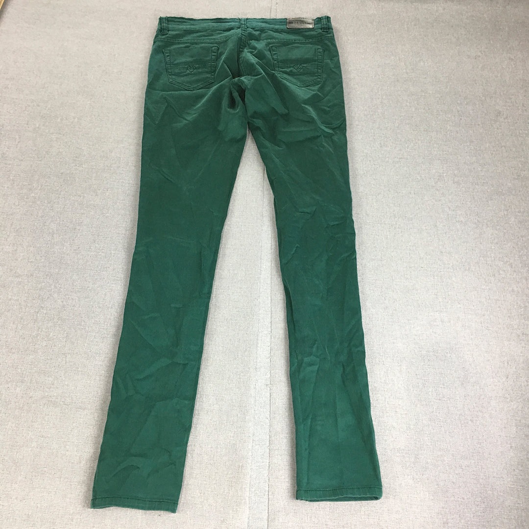 Lemans Womens Skinny Jeans Size 4 (W30 x L31) Green Stretch Denim