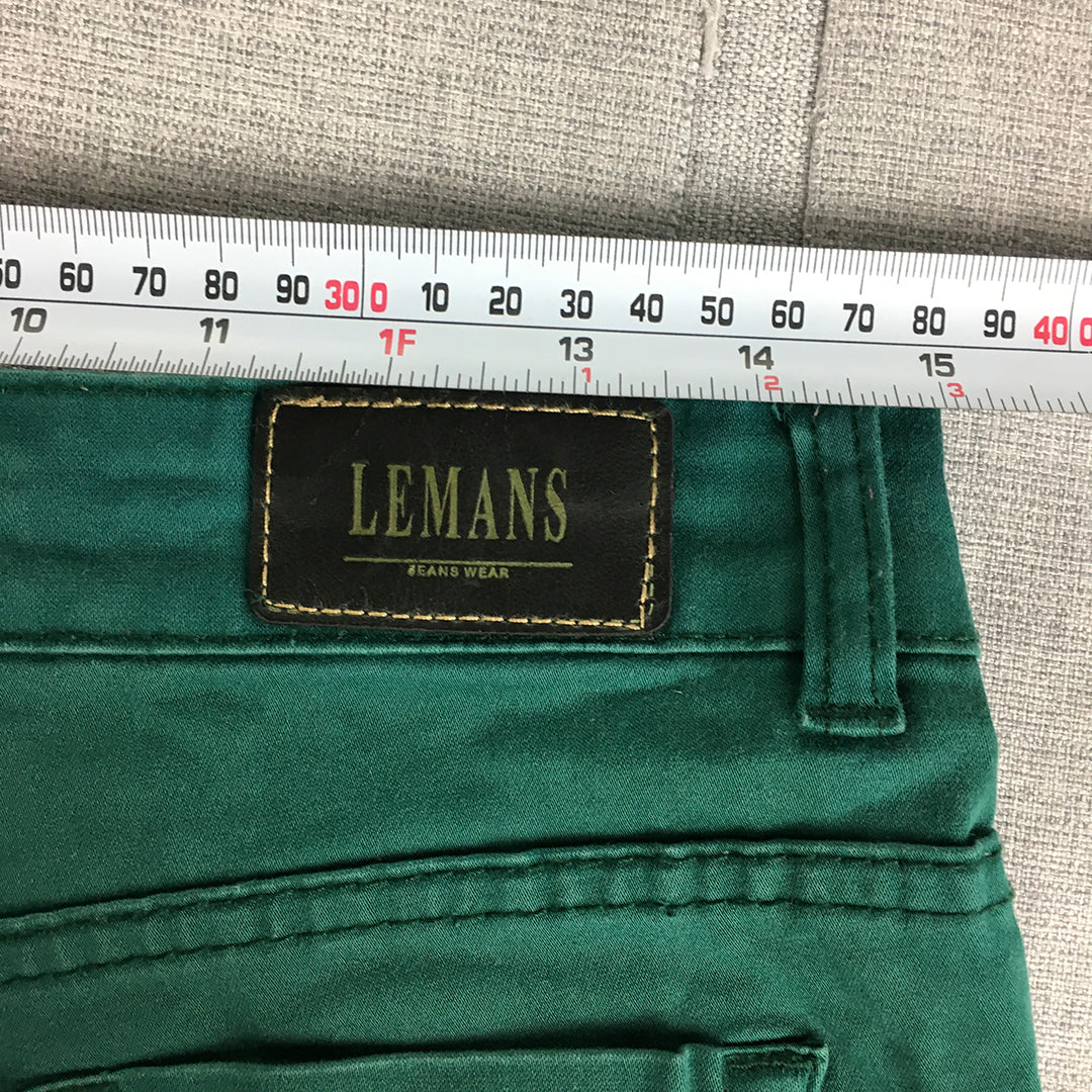 Lemans Womens Skinny Jeans Size 4 (W30 x L31) Green Stretch Denim