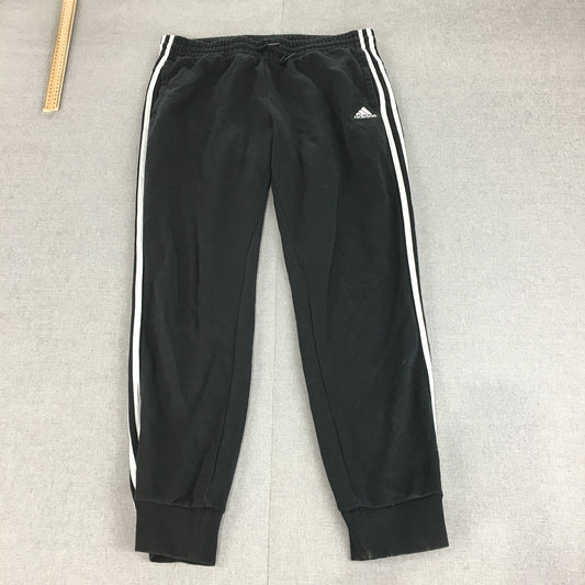 Adidas Mens Tracksuit Pants Size L Black Logo Pockets Drawstring Jogger