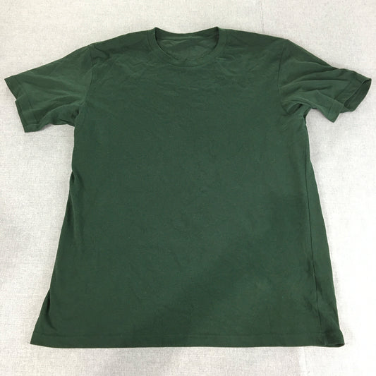 Uniqlo Mens T-Shirt Size L Dark Green Crew Neck Short Sleeve Tee