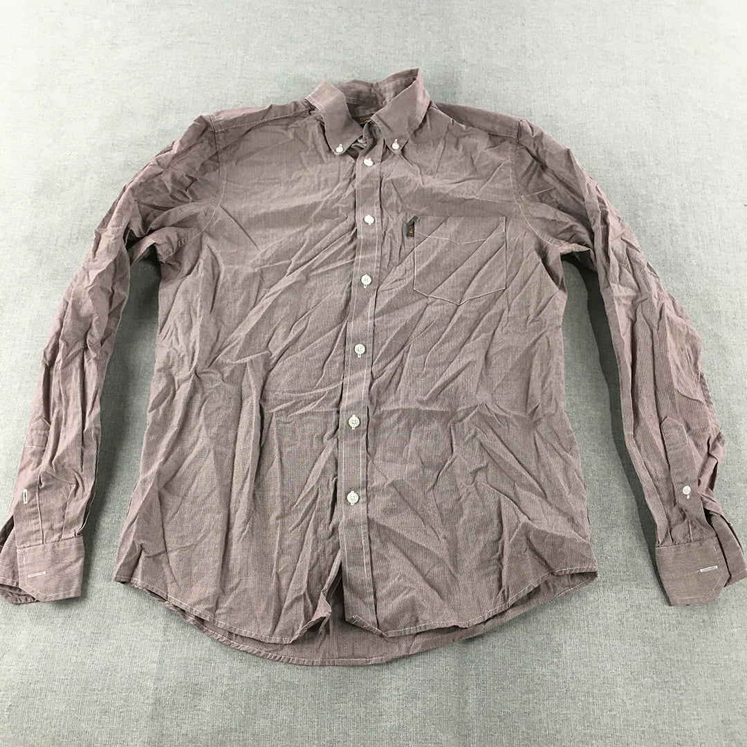 Ben Sherman Mens Shirt Size M Purple Long Sleeve Button-Up Collared