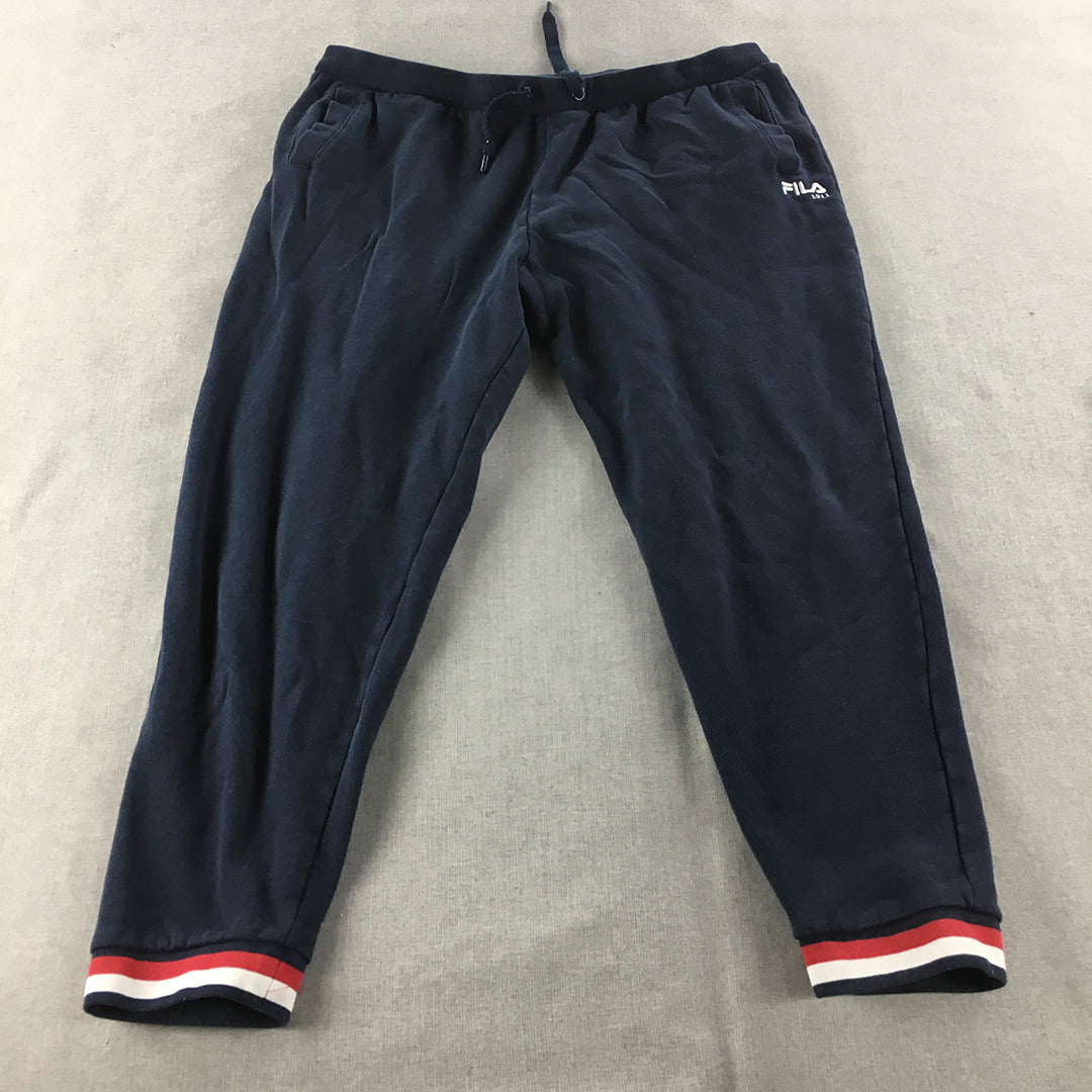 FILA Womens Tracksuit Pants Size 20 Navy Blue Logo Drawstring Jogger