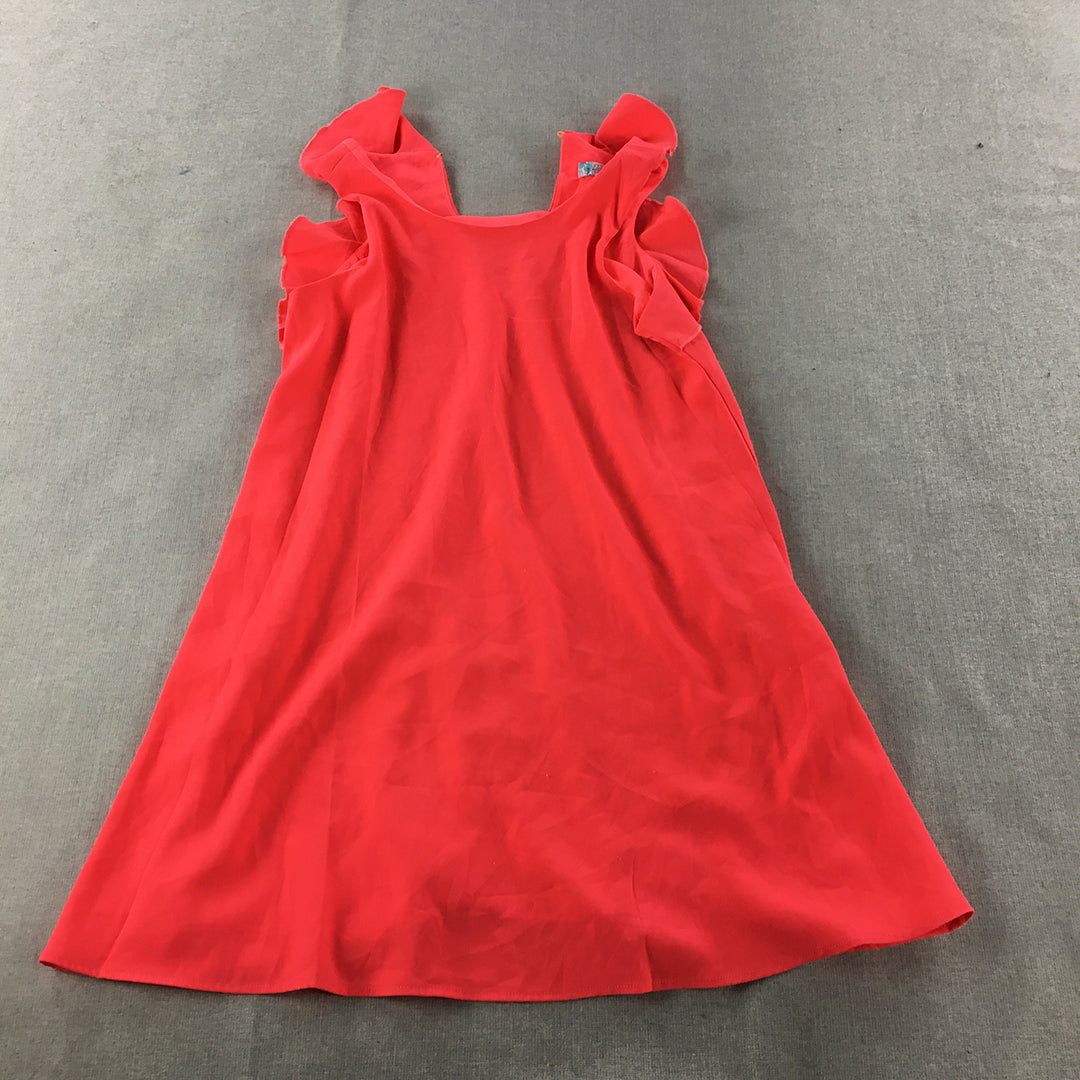 Tahlia By Minihaha Kids Girls Dress Size 12 Coral Red A-Line Short Sleeve