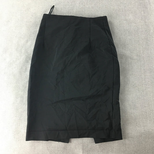 Forcast Womens Pencil Skirt Size 4 Black Midi Straight