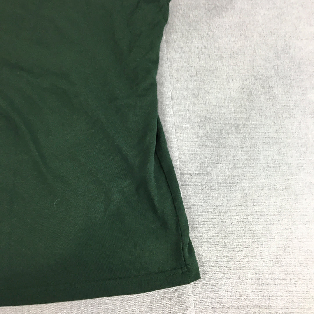 Uniqlo Mens T-Shirt Size L Dark Green Crew Neck Short Sleeve Tee