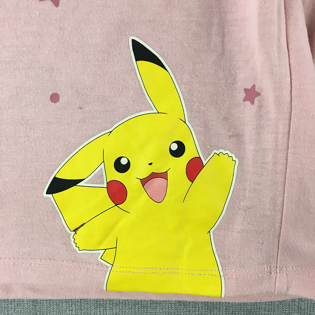 Pokemon Pikachu Kids Girls Top Size 4 Pink Long Sleeve Pullover Shirt