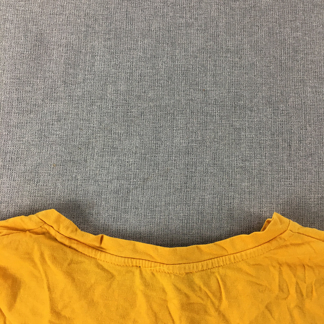 Zara Womens Cropped Top Size M Yellow Short Sleeve Crew Neck T-Shirt