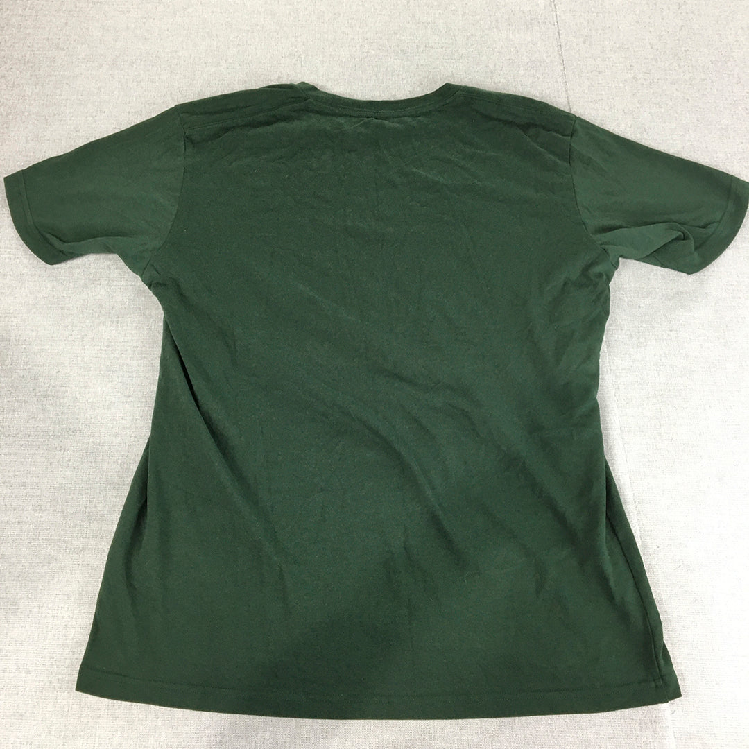 Uniqlo Mens T-Shirt Size L Dark Green Crew Neck Short Sleeve Tee