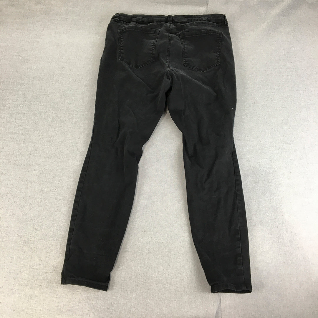 Refuge Womens Skinny Jeans Size 18 Black Dark Wash Stretch Denim