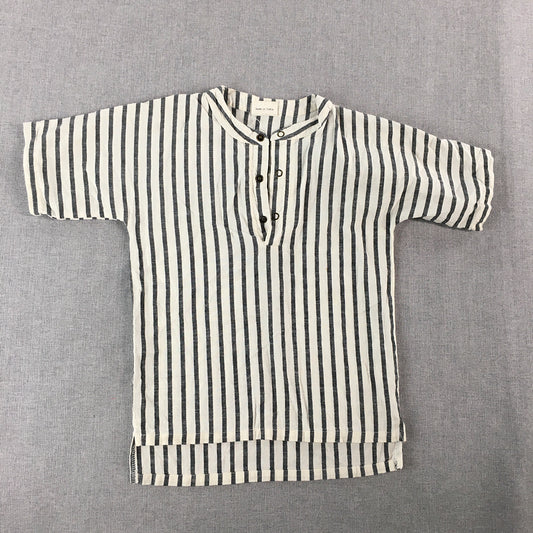 Turtledove London Kids Top Size 5 - 6 Years Grey White Striped Shirt