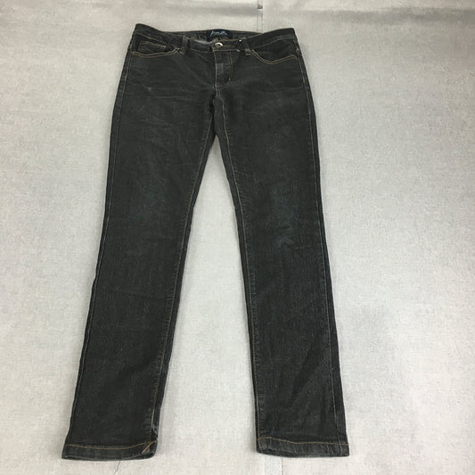 Studio Blues Womens Skinny Jeans Size 10 (W30 x L30) Black Dark Wash Stretch