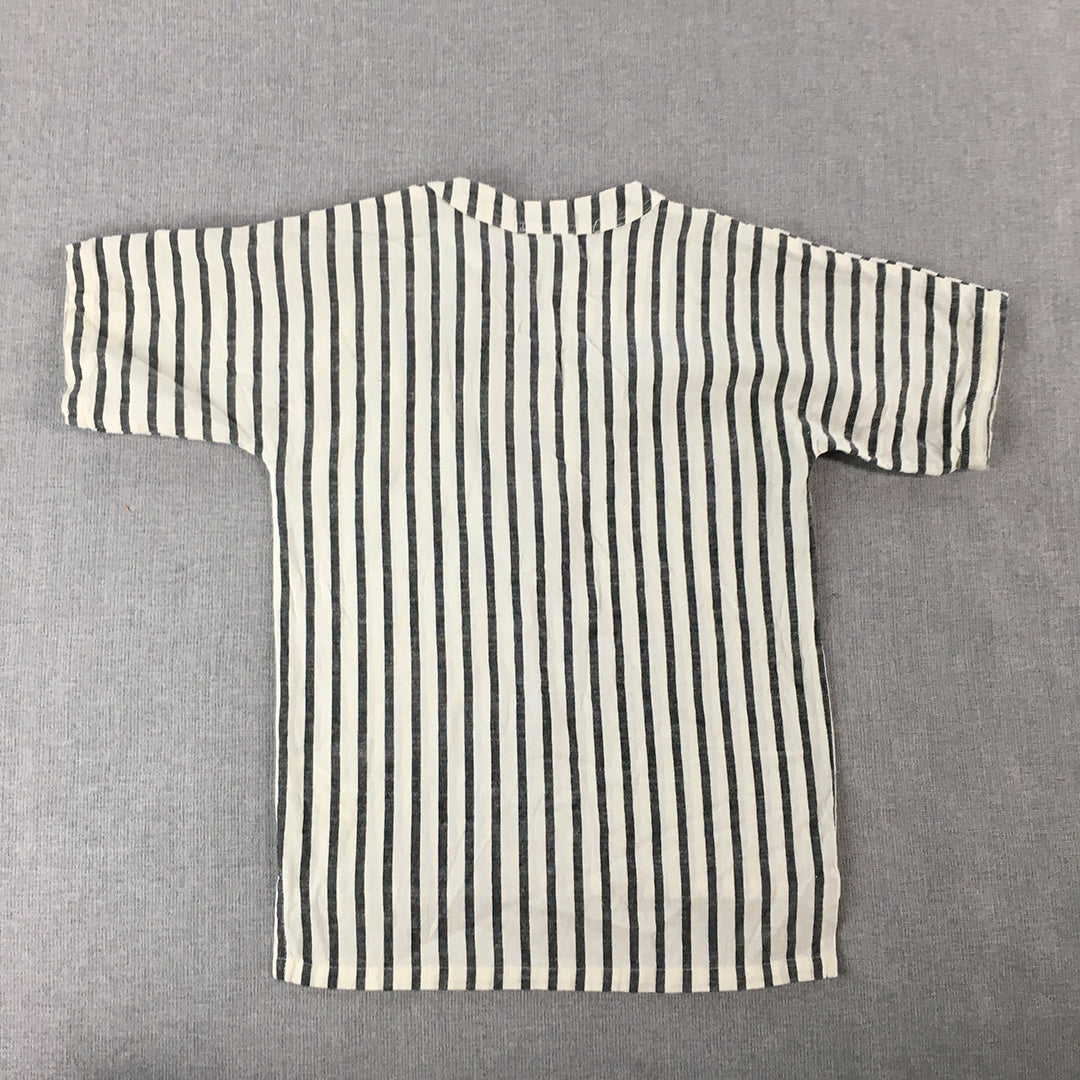 Turtledove London Kids Top Size 5 - 6 Years Grey White Striped Shirt