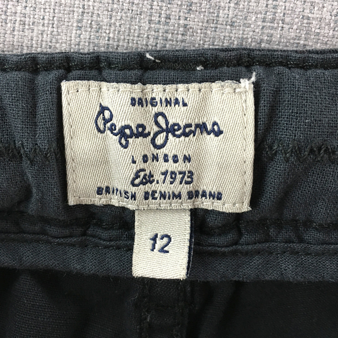 Pepe Jeans Kids Boys Chino Pants Size 12 Navy Blue Regular Fit