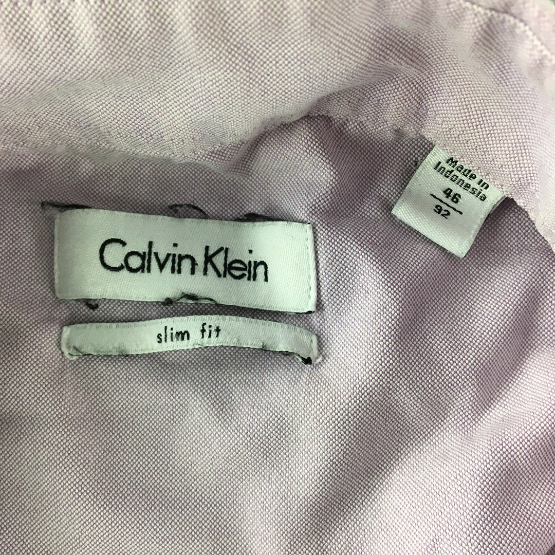 Calvin Klein Mens Shirt Size XL Slim Fit Long Sleeve Button-Up Collared Pink