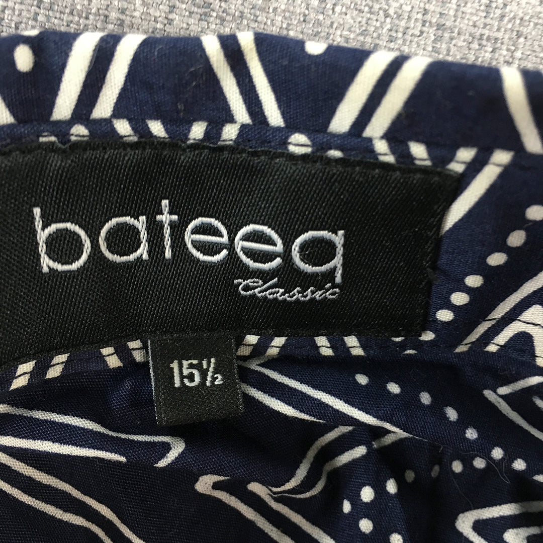 Bateeq Mens Shirt Size S Blue Striped Long Sleeve Button-Up