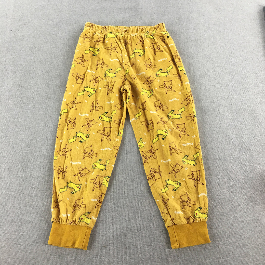 Pokemon Kids Boys Pants Size 6 Yellow Pikachu Jogger